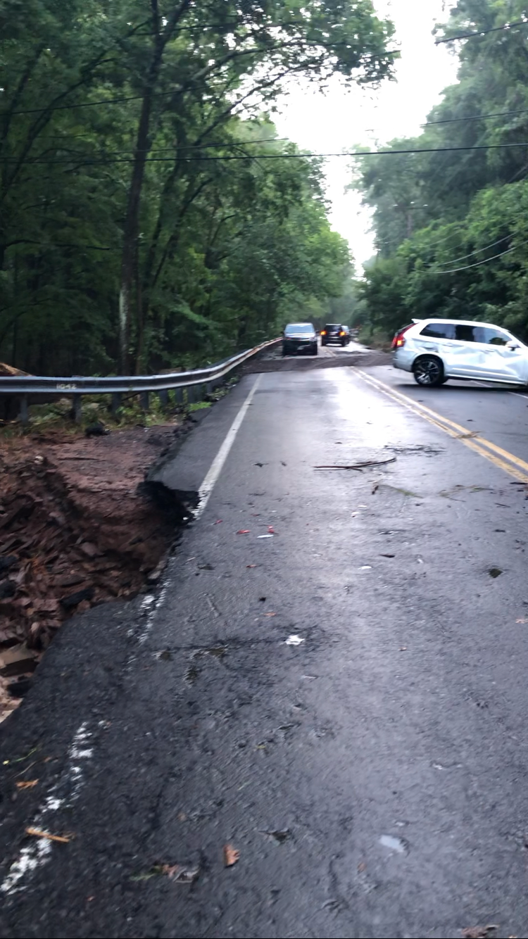 Aftermath of flash flooding in Upper Makefield, Saturday July 15, 2023.