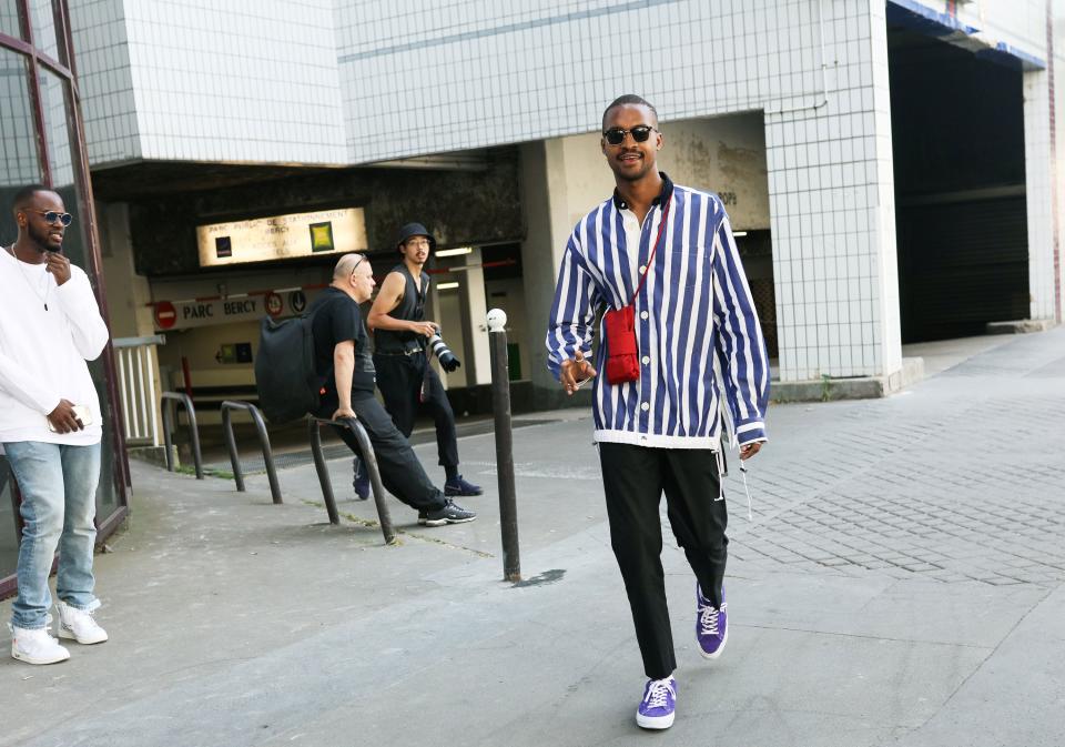 <h1 class="title">Ian Bradley in a Sacai shirt</h1><cite class="credit">Photographed by Phil Oh</cite>