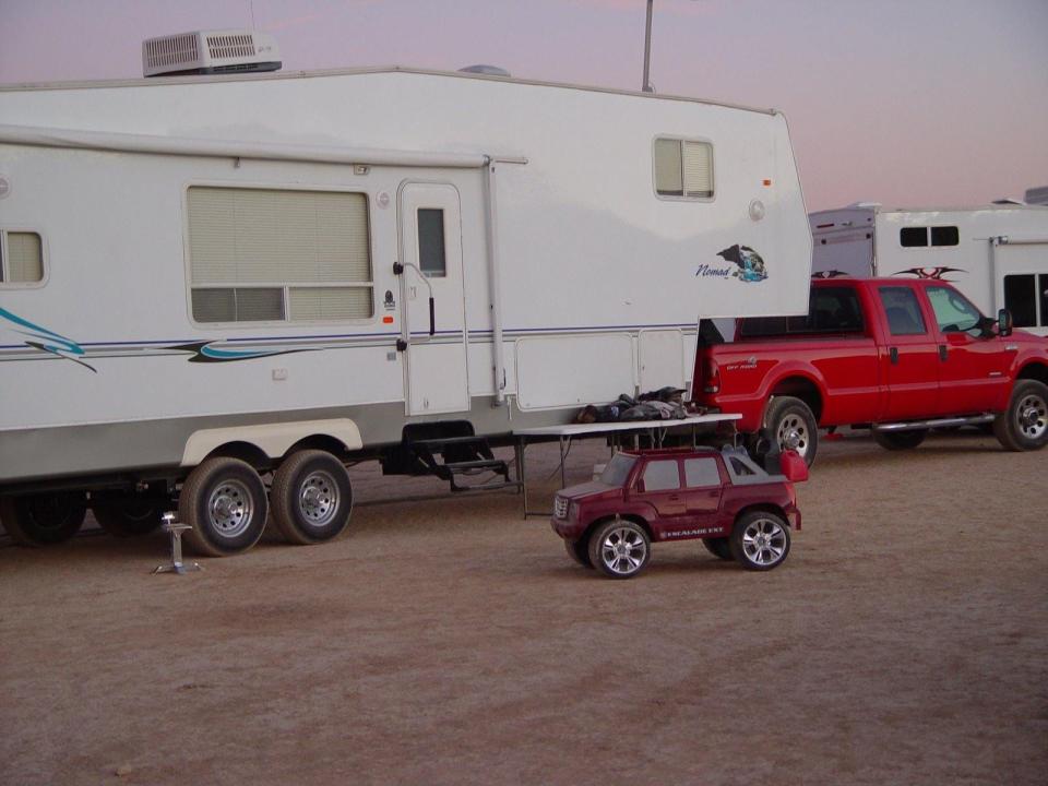 Charles Brian Margeson of Torrance, California purchased a 2006 Ford F-350 that routinely broke down when he hauled his trailer. He sued Ford Motor Co. for fraud and his case was upheld on appeal in September. This image of his vehicle was taken in California City, California circa 2008.