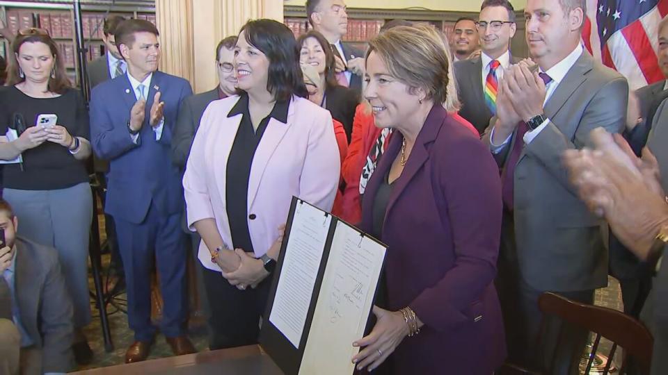 Gov. Maura Healey signed a new tax bill into Massachusetts law on Wednesday.