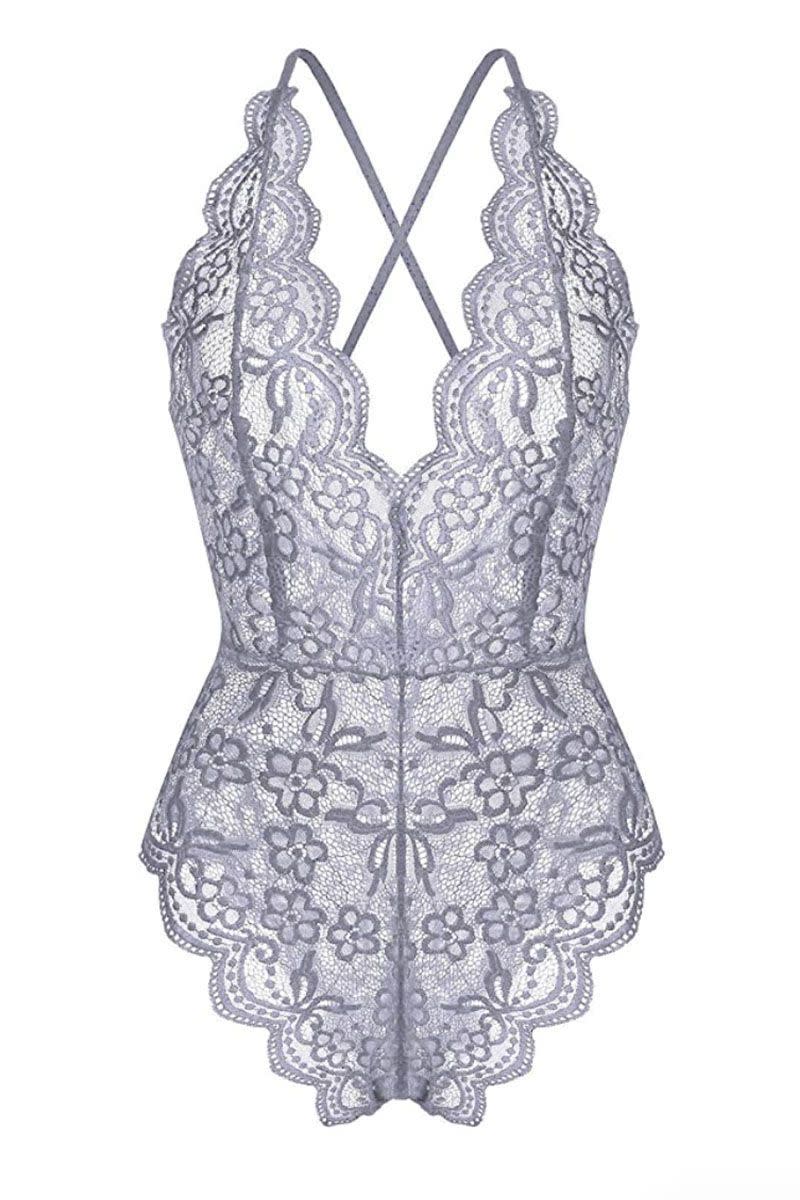 10) One Piece Lace Teddy Bodysuit