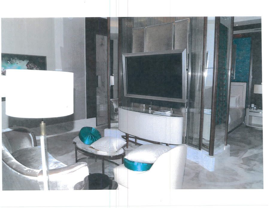 <em>A photo of the hotel room as provided in grand jury documents. </em>