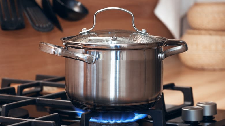 boiling pot on stove