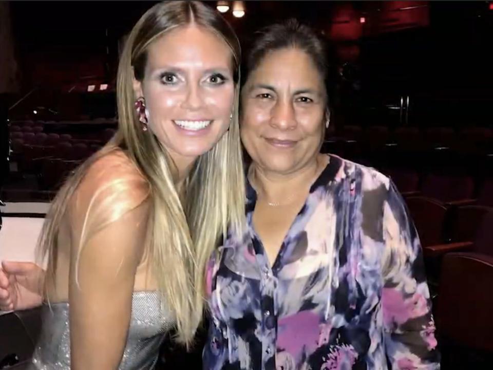 Heidi Klum and her housekeeper Lucia pose for a photo.