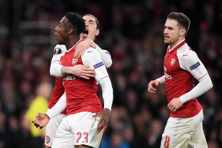 Arsenal 3 AC Milan 1: Danny Welbeck goals guide Gunners into Europa League quarter-final draw