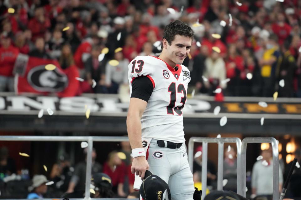 Quarterback Stetson Bennett led Georgia to a title last season, directing the Bulldogs past Alabama in the BCS national championship game in Indianapolis.