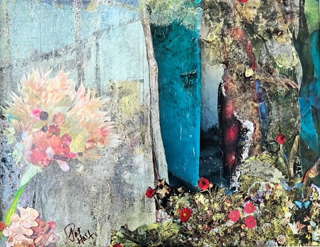 "Clarity" by Pat Hart. Hart joined an artists group in Tivoli and started showing her collage art in local shows.