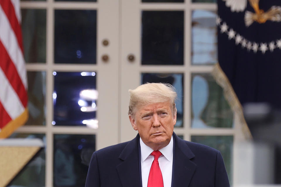 El presidente de Estados Unidos, Donald Trump, en el Rose Garden de la Casa Blanca el 24 de marzo de 2020. REUTERS/Jonathan Ernst
