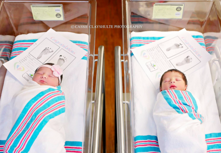 Introducing baby Romeo and Juliet! Is this the cutest coincidence ever? [Photo: Facebook/Love What Matters via Cassie Clayshulte Photography]