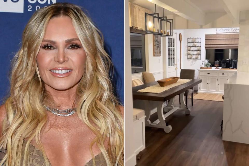 <p>Mindy Small/Getty; Tamra Judge/Instagram</p> Tamra Judge shows a view of her remodeled kitchen area