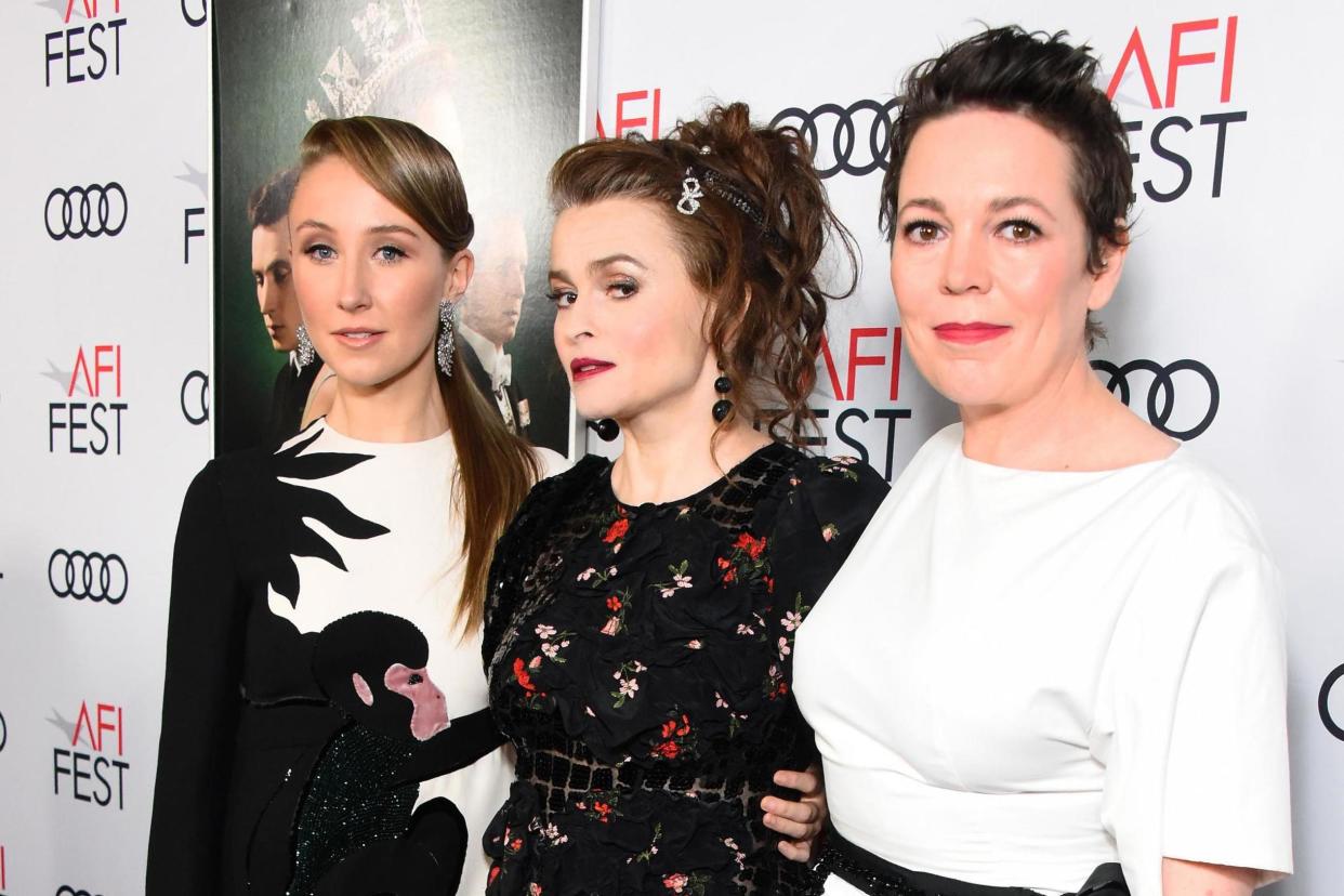 Erin Doherty, Helena Bonham Carter, and Olivia Colman: Getty Images for Netflix