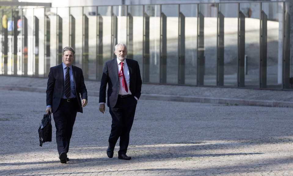Labour leader Jeremy Corbyn arrives at the European Commission for a meeting with Michel Barnier (Getty)