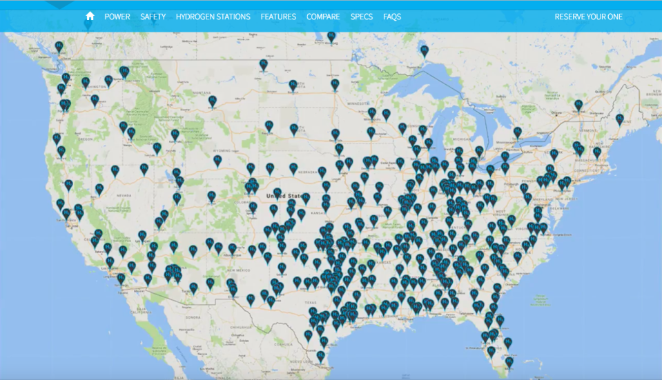 nikola one hydrogen map