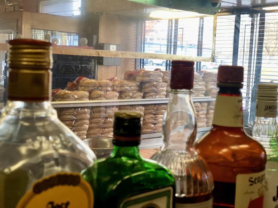 The many buns needed for Coney Island's famous frankfurters are visible from the bar, which now serves only beer and basic mixed drinks.
