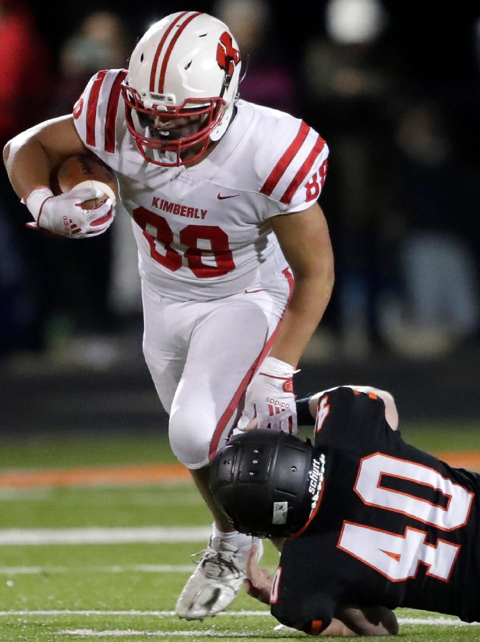 Kimberly tight end Abe Coronado (88) was a key figure in the Papermakers' potent run game last season.