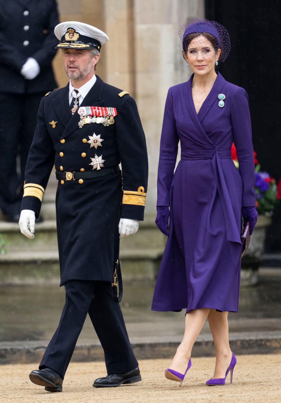 Crown Princess Mary of Denmark and Crown Prince Frederik of Denmark at Westminster Abbey during the coronation of King Charles