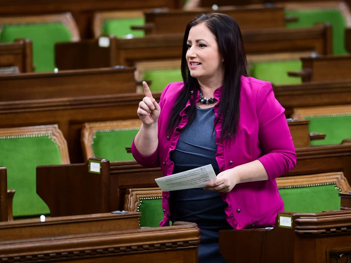 Conservative Member of Parliament Shannon Stubbs rises during question period in the House of Commons on Parliament Hill in Ottawa Monday, March 8, 2021. (Sean Kilpatrick/The Canadian Press - image credit)