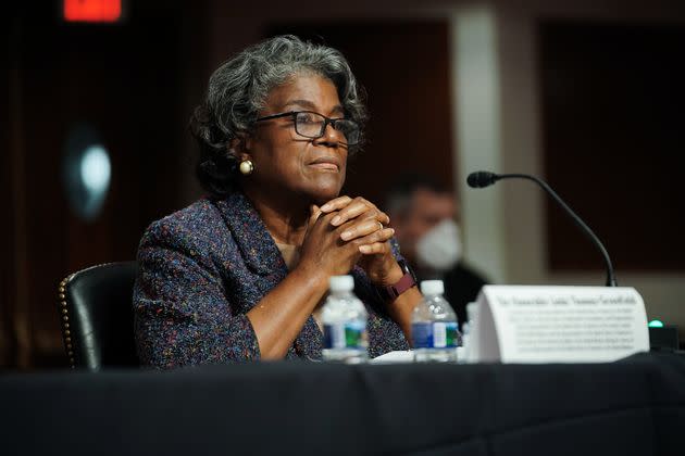 U.S. Ambassador to the U.N. Linda Thomas-Greenfield faced pressure from Republican lawmakers at her Senate confirmation hearing in 2021.