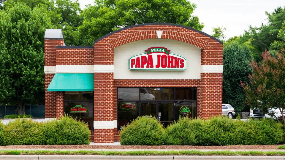 Hickory, NC, USA-21 June 18:  Papa John's Pizza is an American restaurant franchise company, being the 3rd largest take-out and pizza delivery restaurant chain in the U.