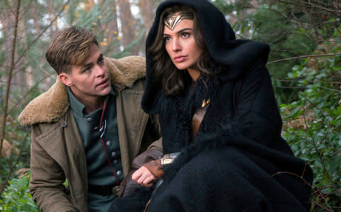 Chris Pine and Gal Gadot in the non-Whedon Wonder Woman - Credit: Clay Enos/Warner Bros. Pictures via AP