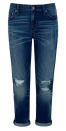 Dark wash distressed girlfriend jeans. Image: Gap