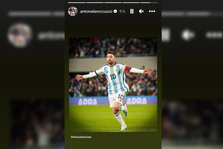 El posteo que compartió Anto Roccuzzo tras el triunfo de la Argentina ante Ecuador (Foto Instagram @antonelaroccuzzo)