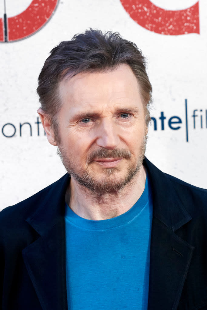 Liam Neeson looking serious