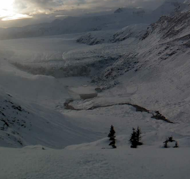 By November 13, the lake had completely vanished, and the National Parks Service issued a warning in anticipation of the potentially hazardous conditions which may occur. Source: Kenai Fjords National Park/Facebook