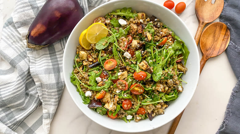 eggplant salad in bowl