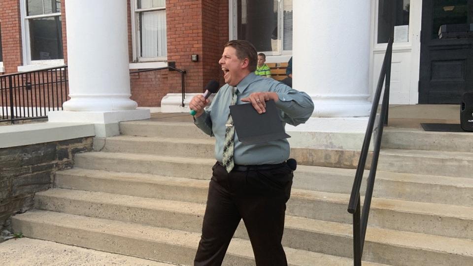 Brian Coates, a pastor with Arrington Branch Baptist Church, organized the July 13 rally at the Madison County courthouse.