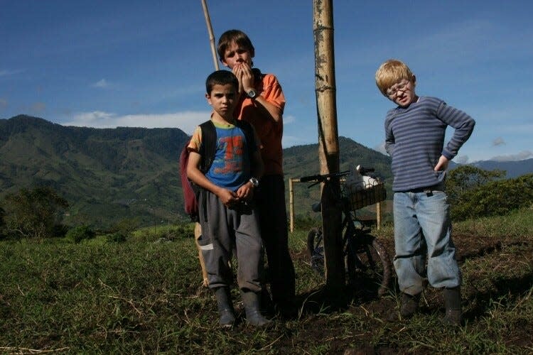 "The Colors of the Mountain" is a 2010 Colombian drama directed by Carlos César Arbeláez. The film is about a crew of young boys, who all share a passion for soccer, and how their dreams are put on hold when their village becomes the center of a tug-of-war between right-wing paramilitary groups and leftist guerillas.