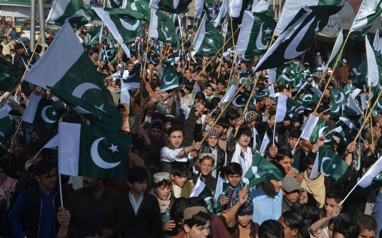 Pakistani rally against India in Quetta, Pakistan - AP