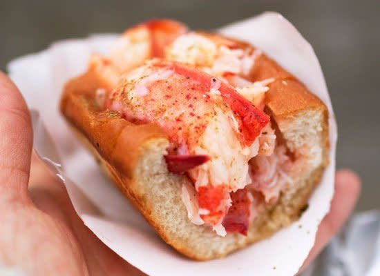 This is the traditional lobster roll, plain and simple. It's just lobster tossed in mayonnaise, lemon juice and diced celery. Always serve in toasted top-split hot dog buns.    <strong>Get the Recipe for <a href="http://www.huffingtonpost.com/2011/10/27/lobster-roll_n_1052999.html" target="_hplink">Classic Lobster Roll</a></strong>    Photo courtesy of <a href="http://www.flickr.com/photos/bionicgrrl/4445528121/" target="_hplink">bionicgrrrl, Flickr</a>.