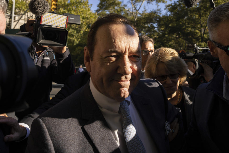 Actor Kevin Spacey arrives at court for the civil lawsuit trial, Thursday, Oct 6, 2022, in New York. (AP Photo/Yuki Iwamura)