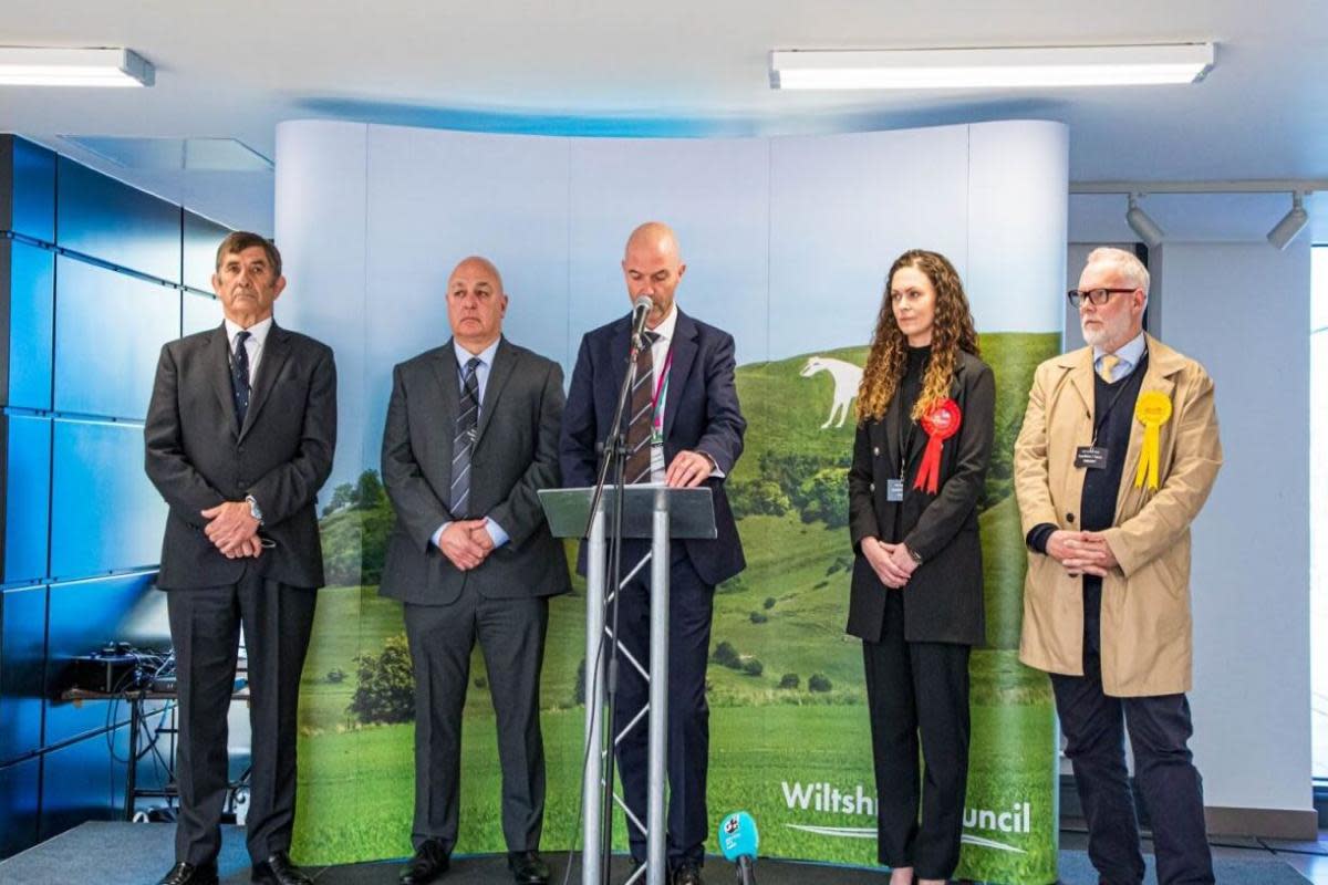 hilip Wilkinson, Mike Rees, returning officer Terence Herbert, Stanka Adamcova and Alan Hagger <i>(Image: John Rose)</i>