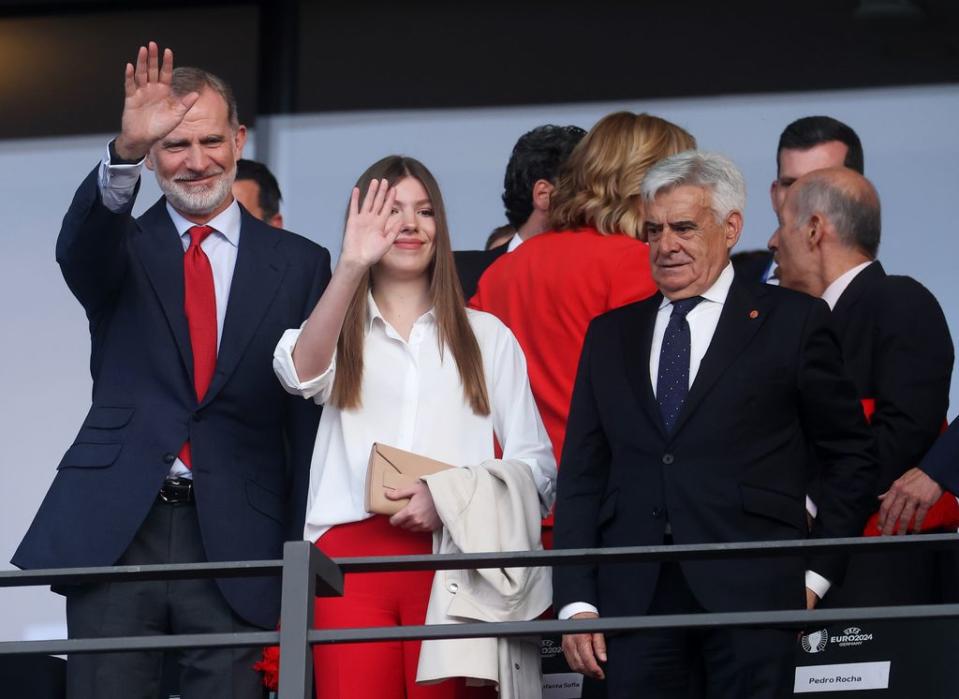 El rey Felipe y la infanta Sofía en la final de la Eurocopa en Berlín el 14 de julio de 2024