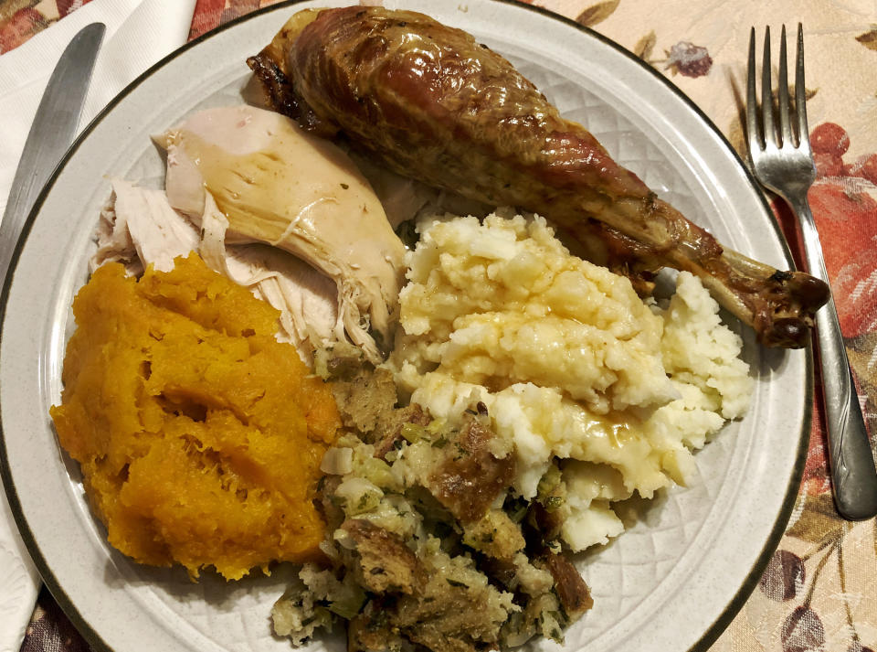 Thanksgiving dinner plate