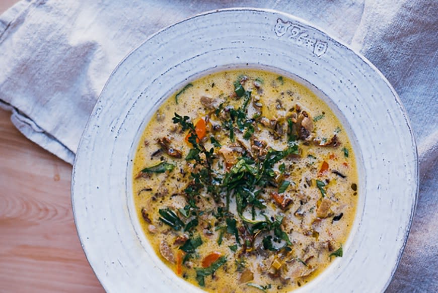 Creamy Wild Rice and Mushroom Soup from Brooklyn Supper