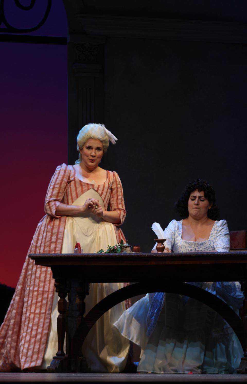 The Countess (Blythe Reed-Banks) and Susanna (Brittany Fouché) plot against the Count in the Florida State Opea production of "The Marriage of Figaro," running Oct. 27-30.