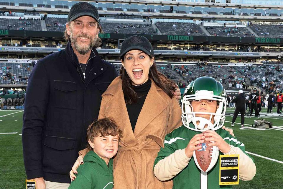 <p>Michael Simon/startraksphoto.com</p> Alexandra Daddario poses with husband Andrew Form and his two kids