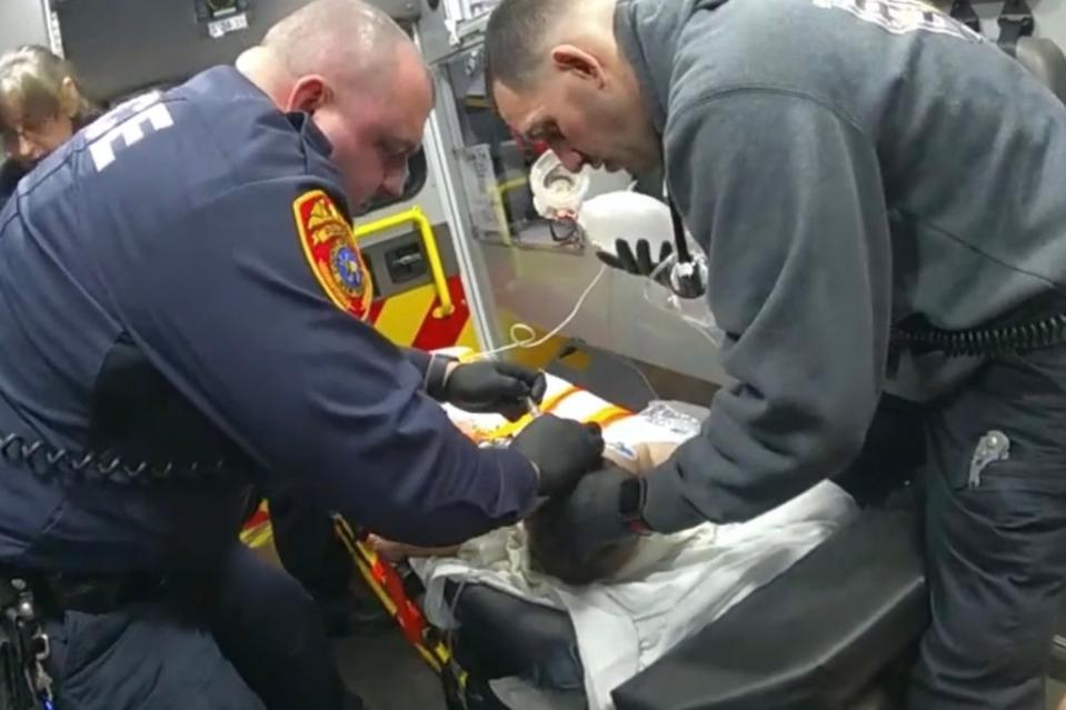 Medics administered Narcan in each of the baby’s nostrils and he took a breath about five minutes later. YouTube