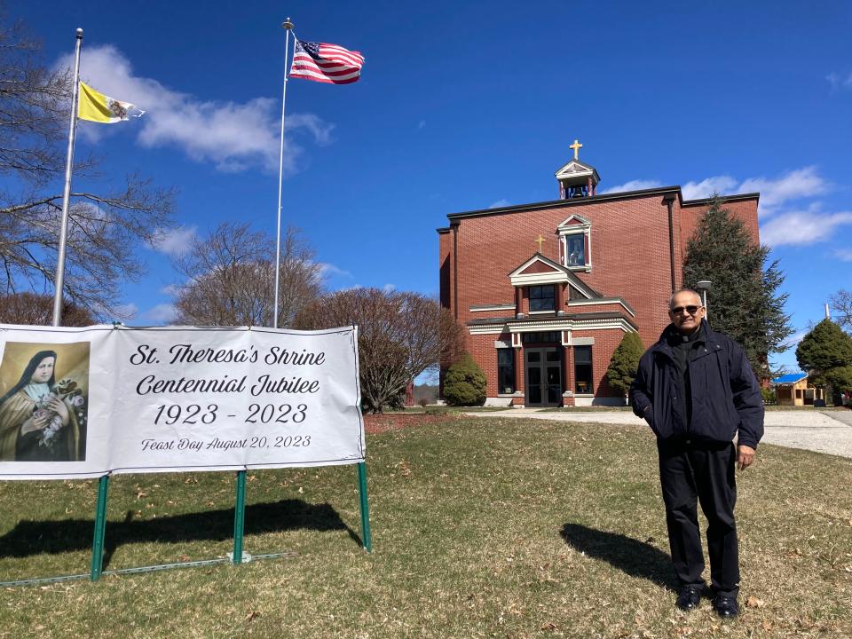 The Rev. Jose Parathanal, pastor of the Shrine of the Little Flower and two other churches in the combined Burrillville parish, led the shrine through its centennial jubilee last year.