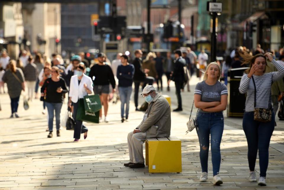 People seen in the street in the UK.