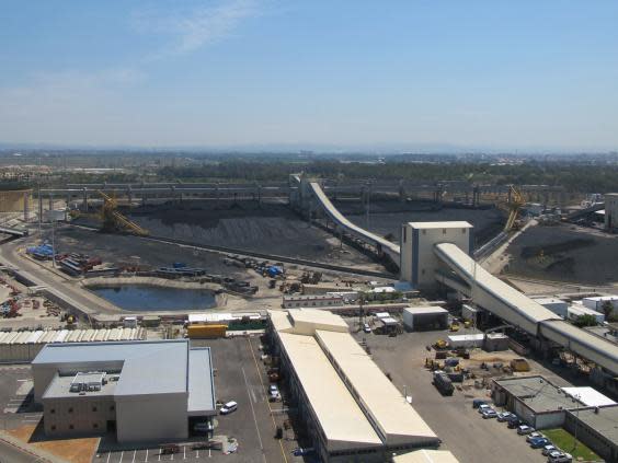 The Orot Rabin power plant in Hadera relies on Russian coal transported by ship (Getty)