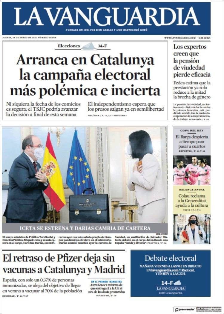European newspapers have in some cases responded negatively towards the EU - La Vanguardia
