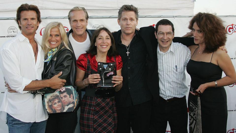 Actors Lorenzo Lamas, Susan Buckner, director Randal Kleiser and actors Didi Conn, Jeff Conaway, Eddie Deezen and Annette Cardona in 2006 (Getty Images)