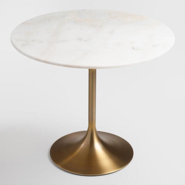 Gold and Marble Leilani Tulip Dining Table (Photo: World Market)