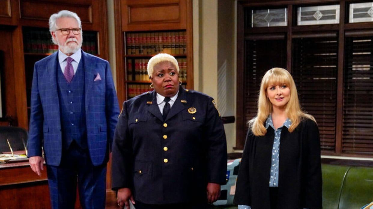  Night Court's Dan, Gurgs, and Abby in Season 1 