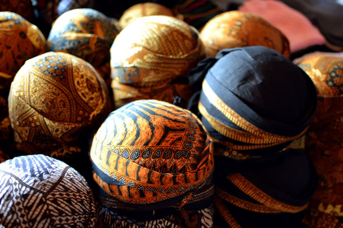 Javanese cap: Iket, a Yogyakarta traditional cap which has become the 'must have' souvenir when you visit Malioboro. (