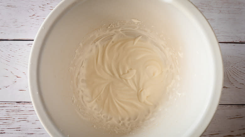 Whipped cream in bowl